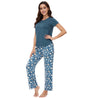 Women Pajama Sets Soft Short Sleeve Loungewear with Pants