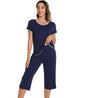Women Soft Knit Capri Pants Pajama Sets
